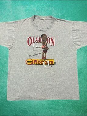 Vintage Houston Rockets Hakeem Olajuwon Caricature Shirt